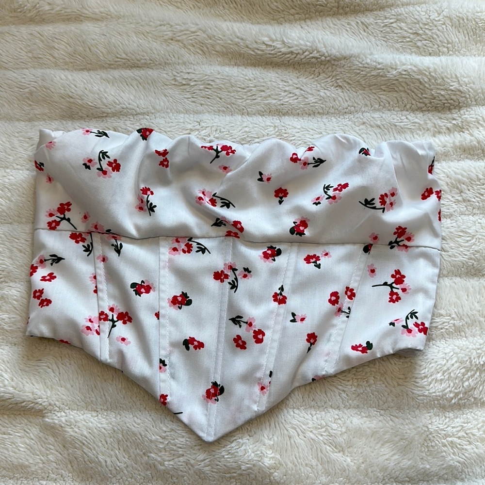 floral corset crop top